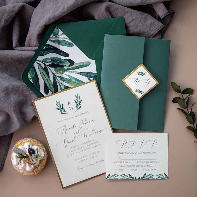 Wedding invitation design W72 by EM's Graphic Studio