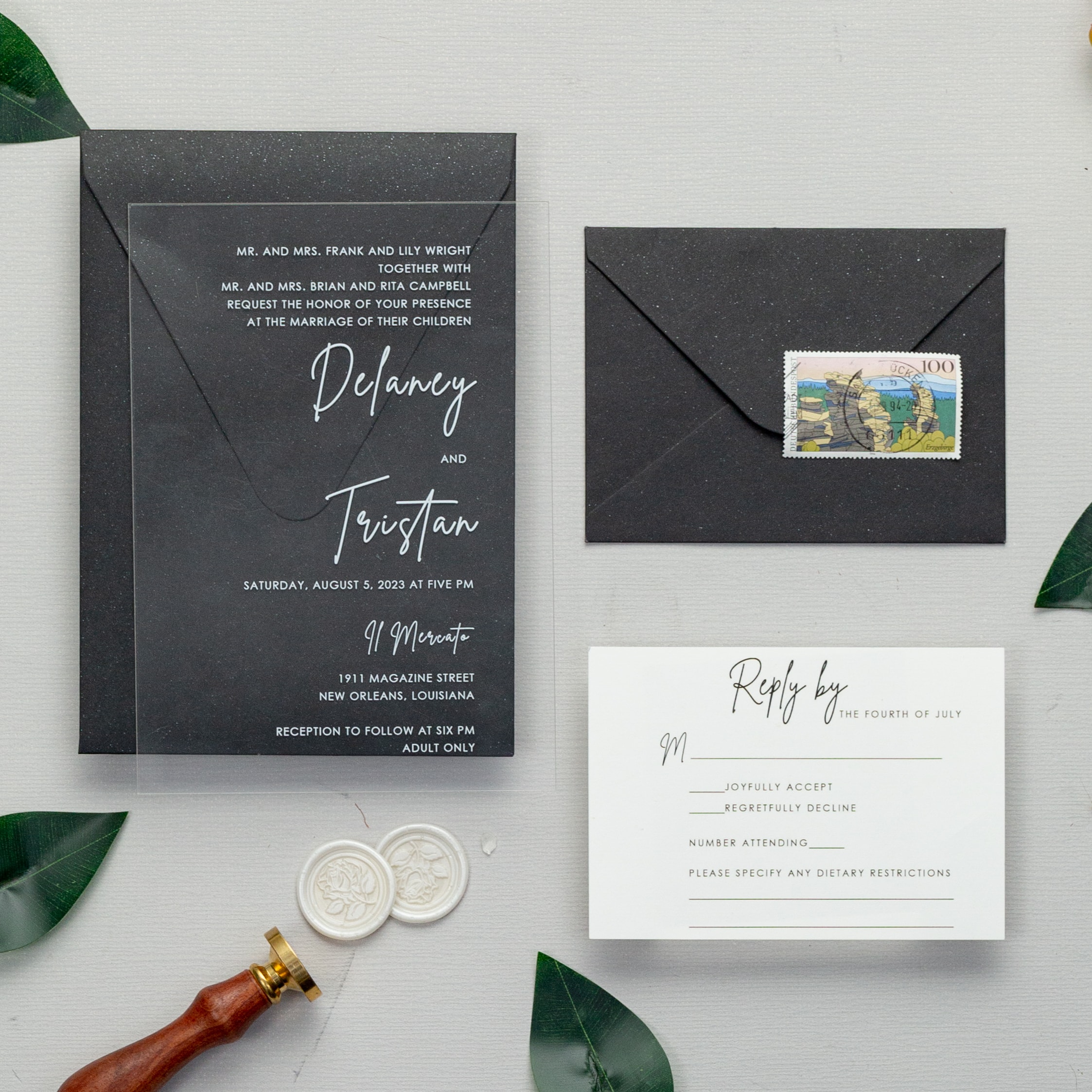 Wedding invitation design W117 by EM's Graphic Studio