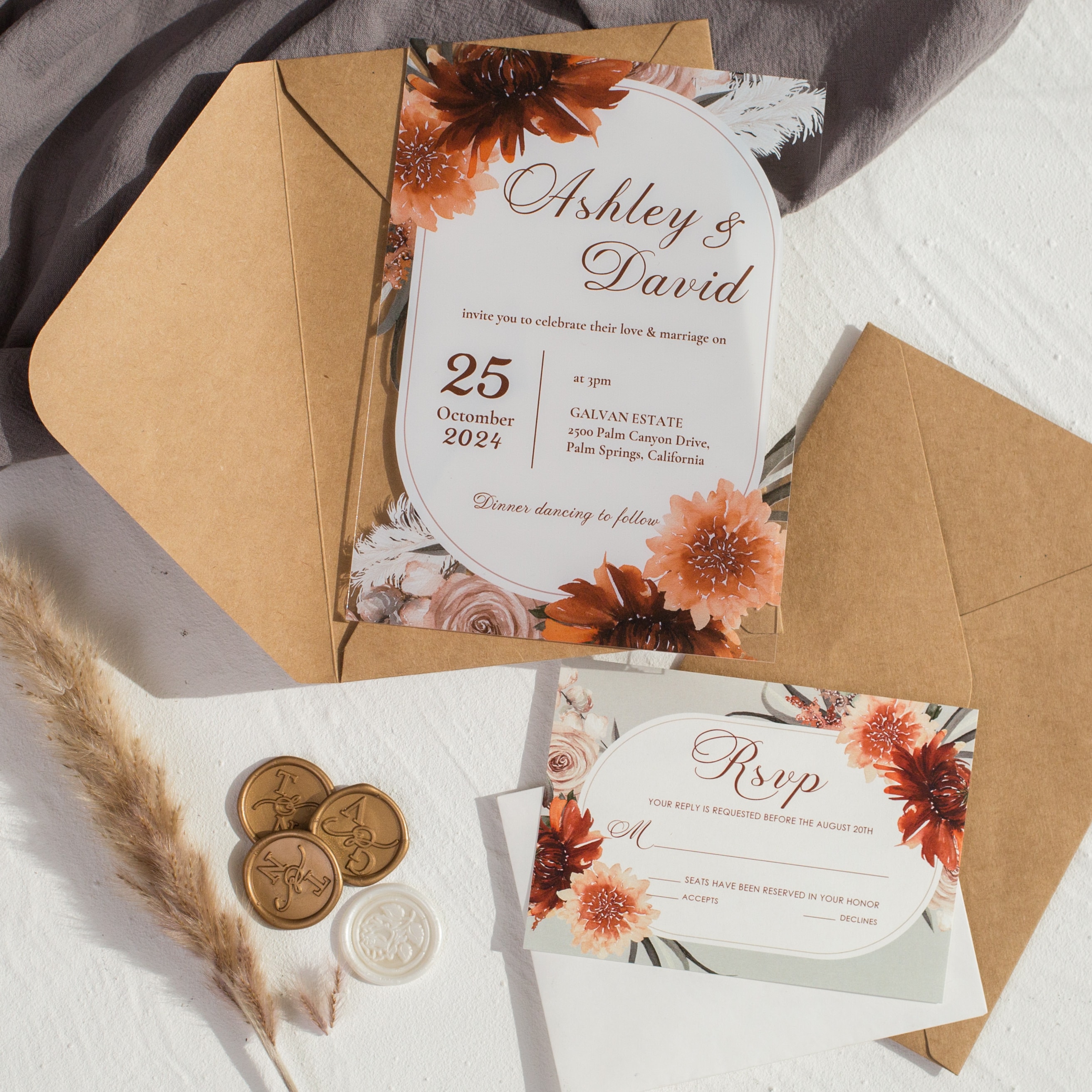 Wedding invitation design W67 by EM's Graphic Studio