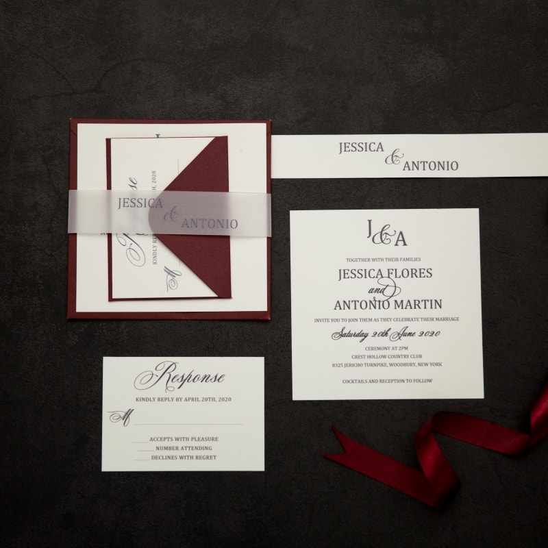 Wedding invitation design W133 by EM's Graphic Studio
