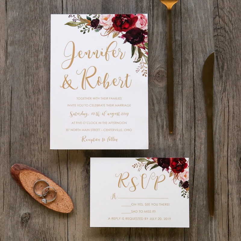 Wedding invitation design W134 by EM's Graphic Studio