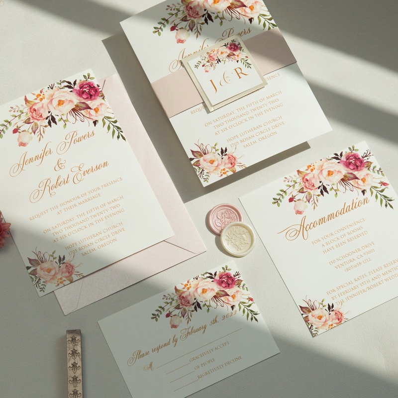 Wedding invitation design W142 by EM's Graphic Studio