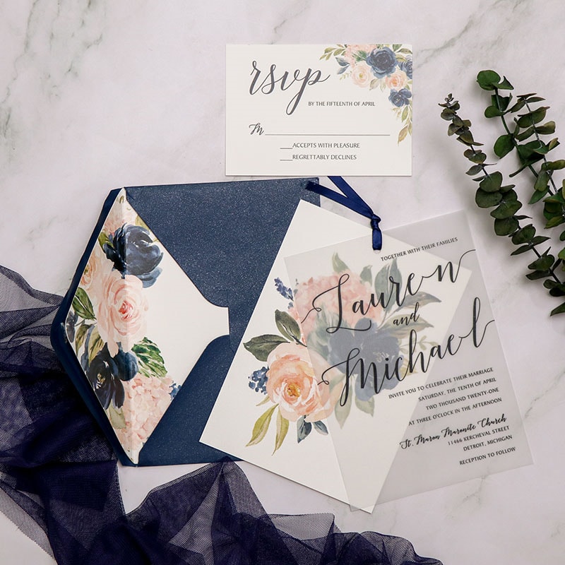 Wedding invitation design W43 by EM's Graphic Studio