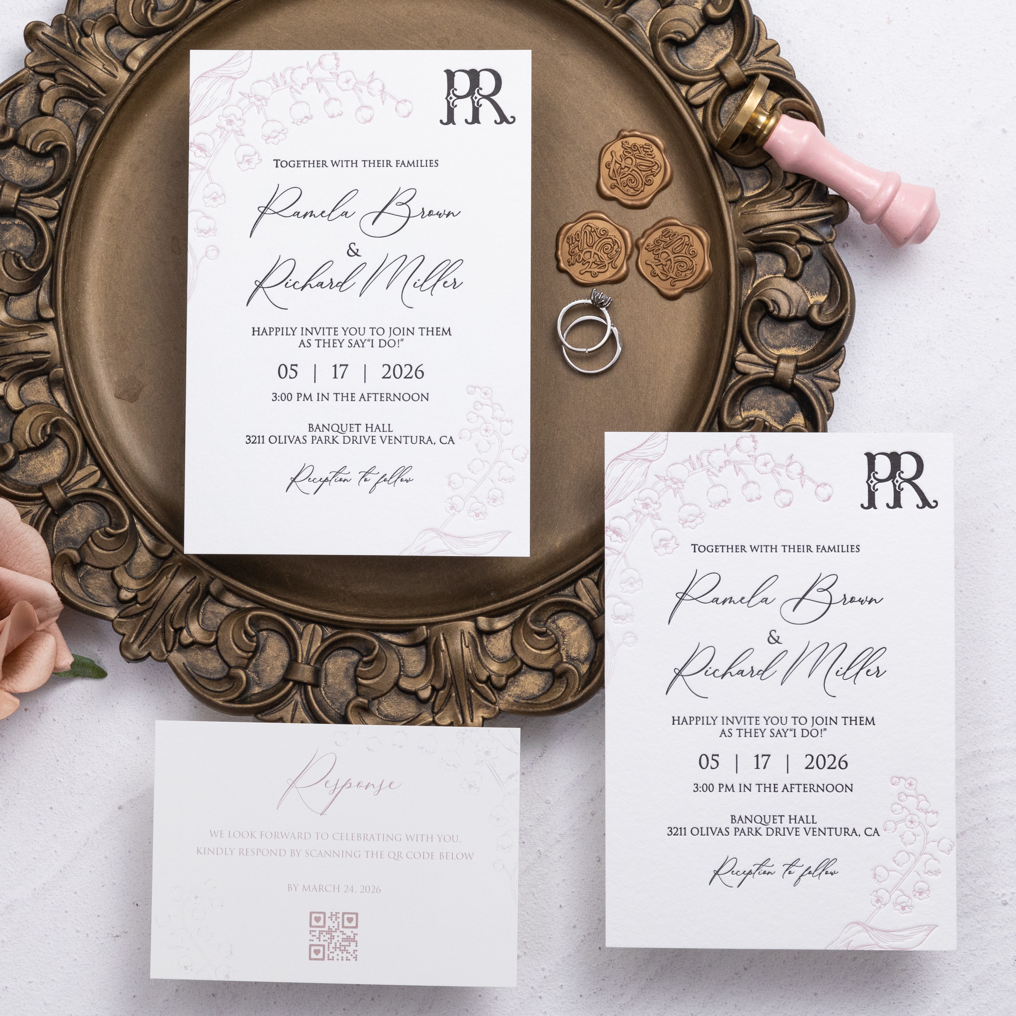 Wedding invitation design W61 by EM's Graphic Studio