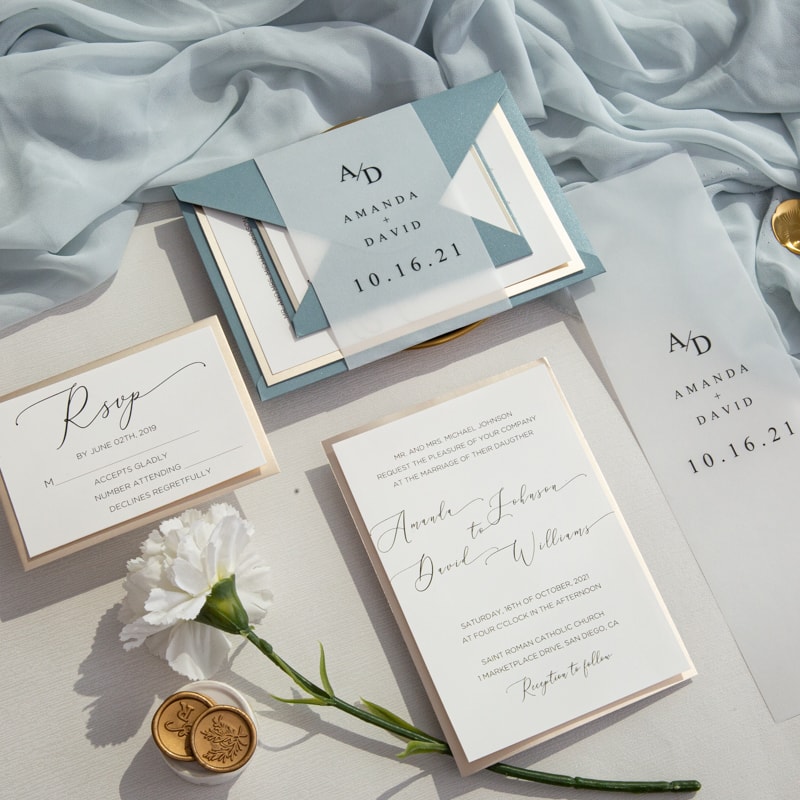 Wedding invitation design W97 by EM's Graphic Studio