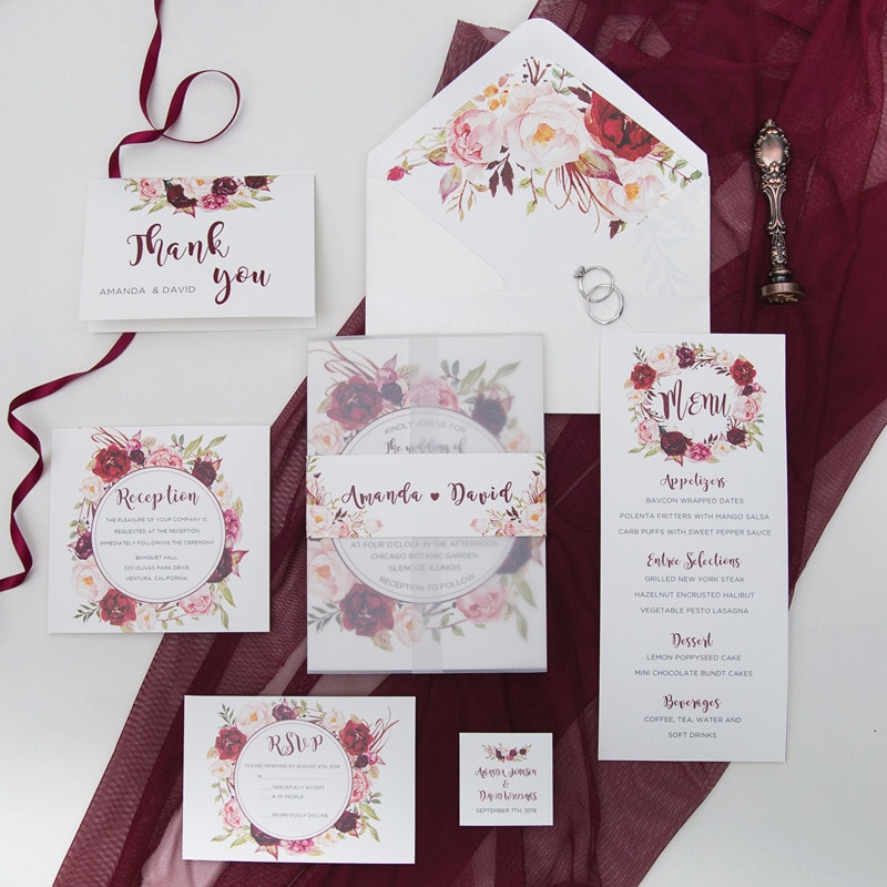 Wedding invitation design W62 by EM's Graphic Studio