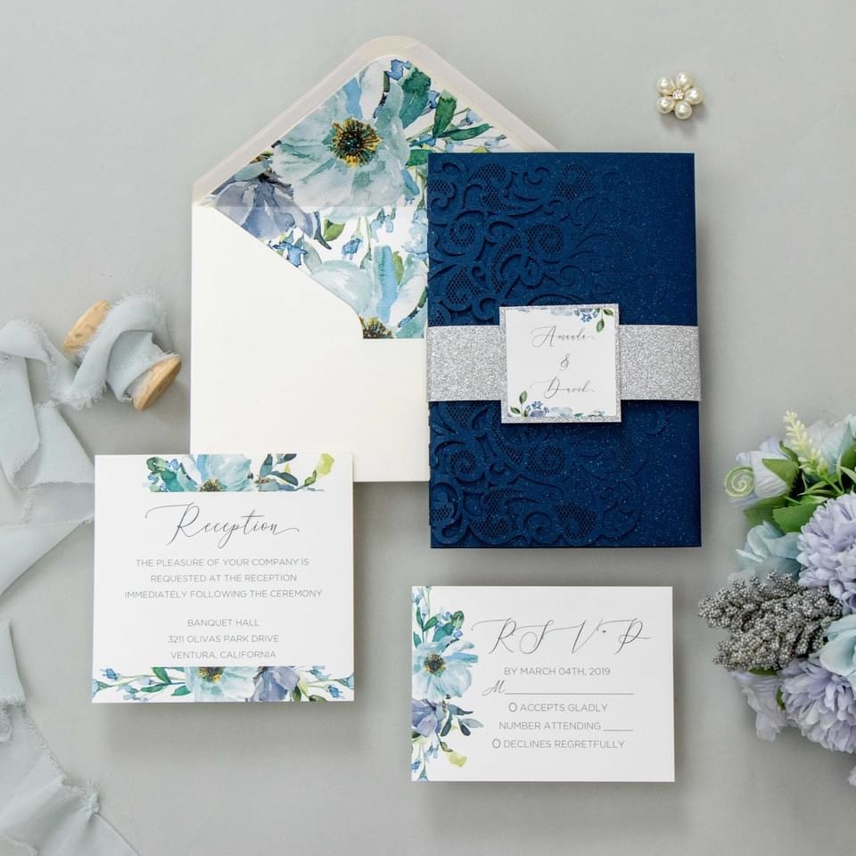 Wedding invitation design W12 by EM's Graphic Studio