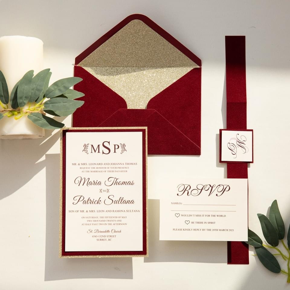 Wedding invitation design W145 by EM's Graphic Studio