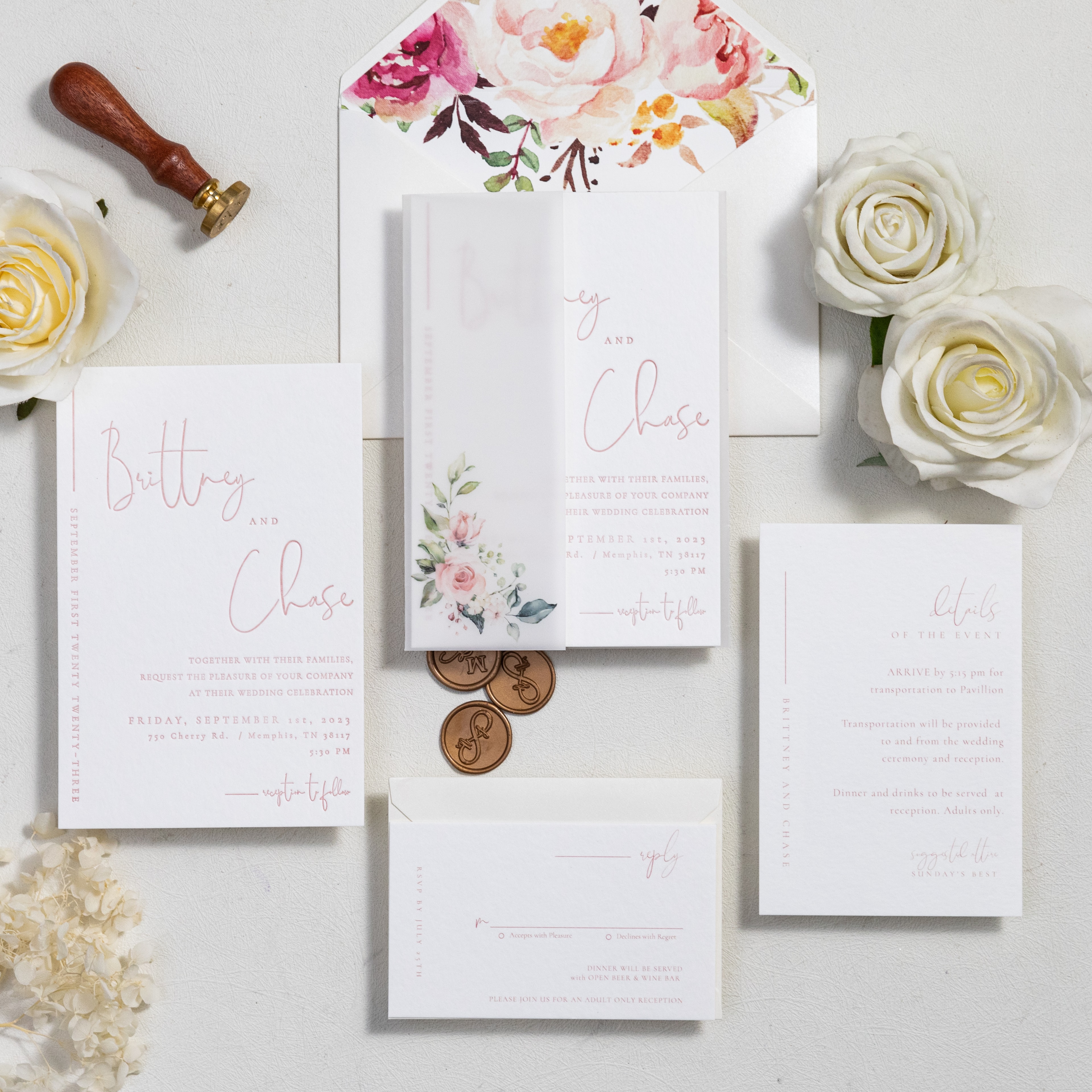 Wedding invitation design W159 by EM's Graphic Studio