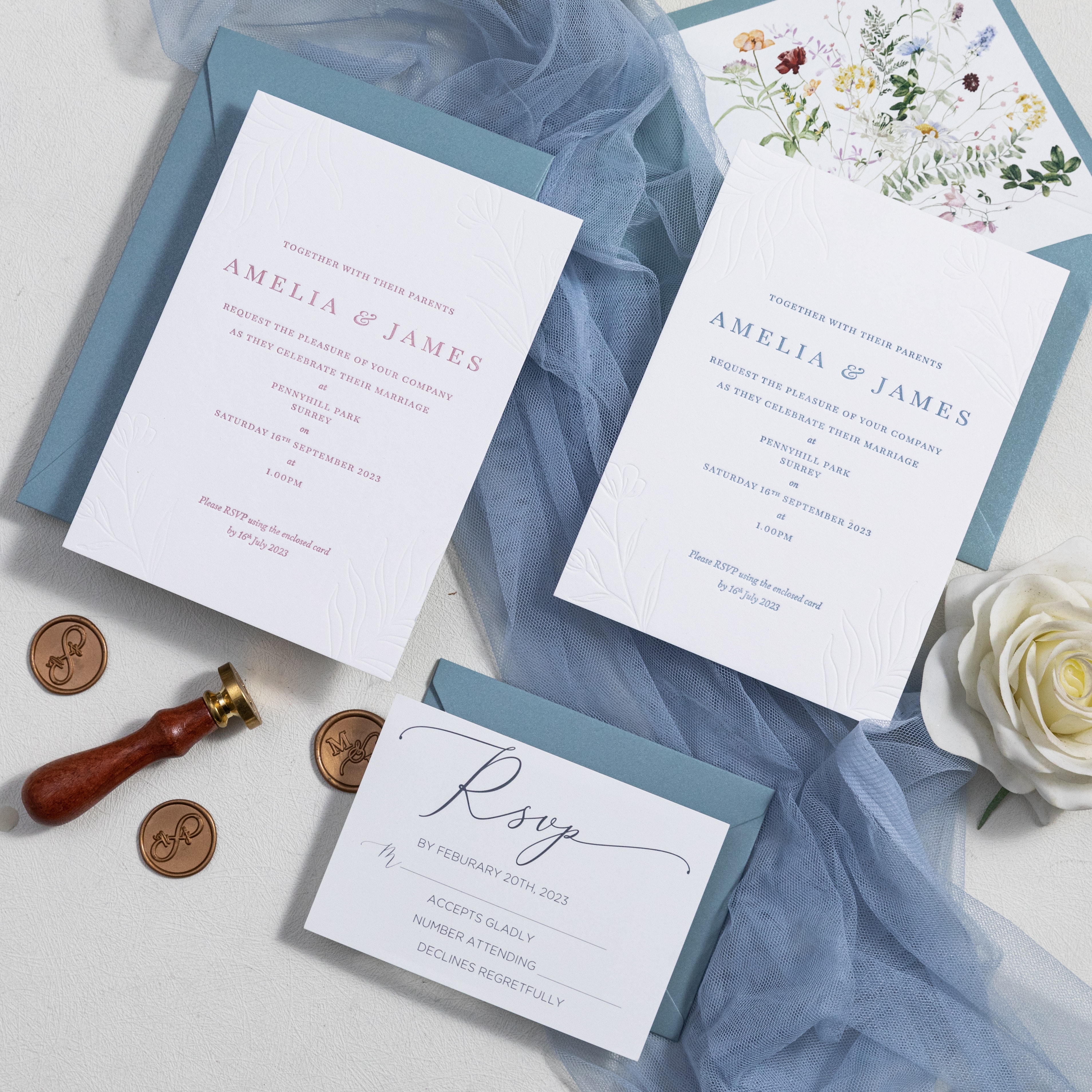 Wedding invitation design W77 by EM's Graphic Studio