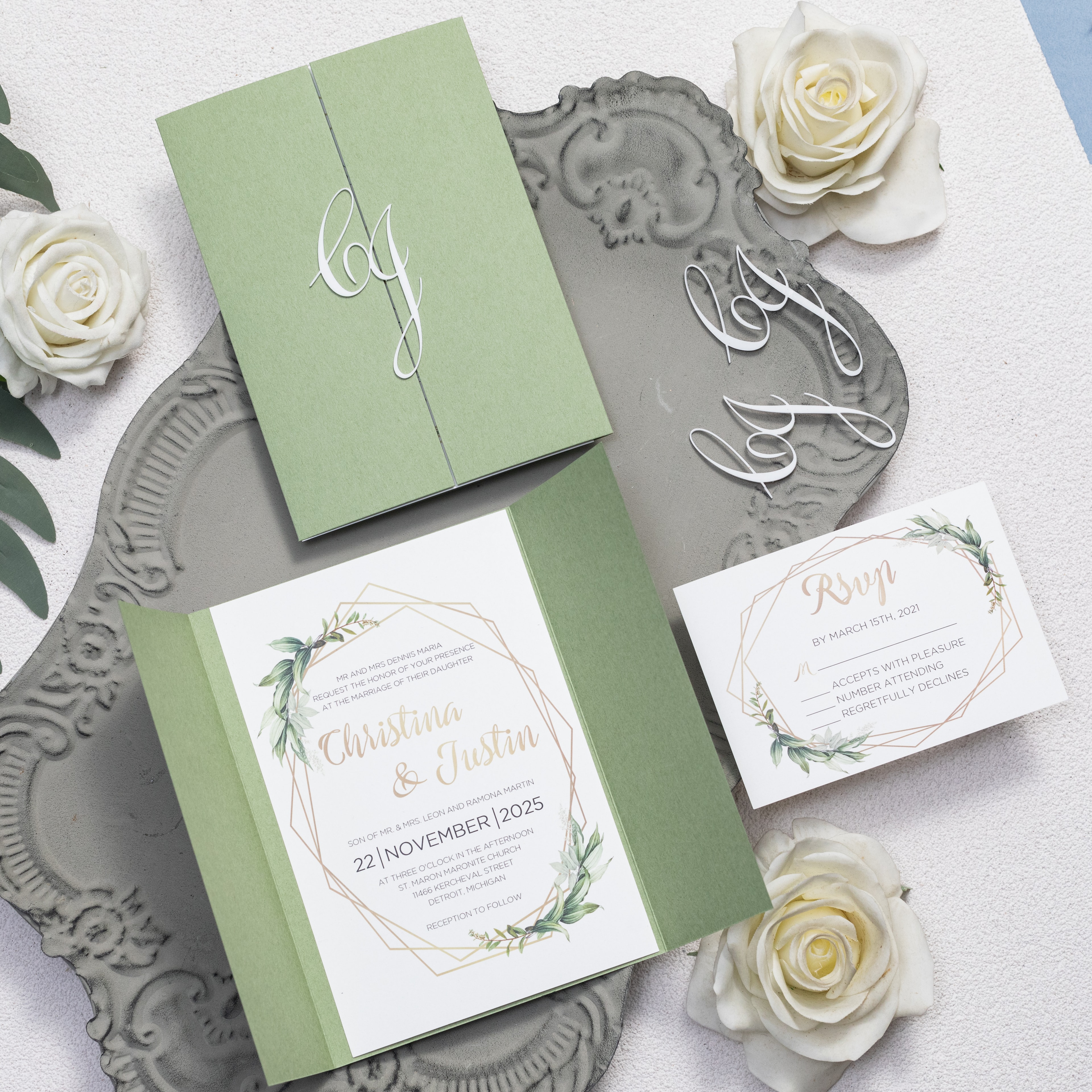 Wedding invitation design W116 by EM's Graphic Studio