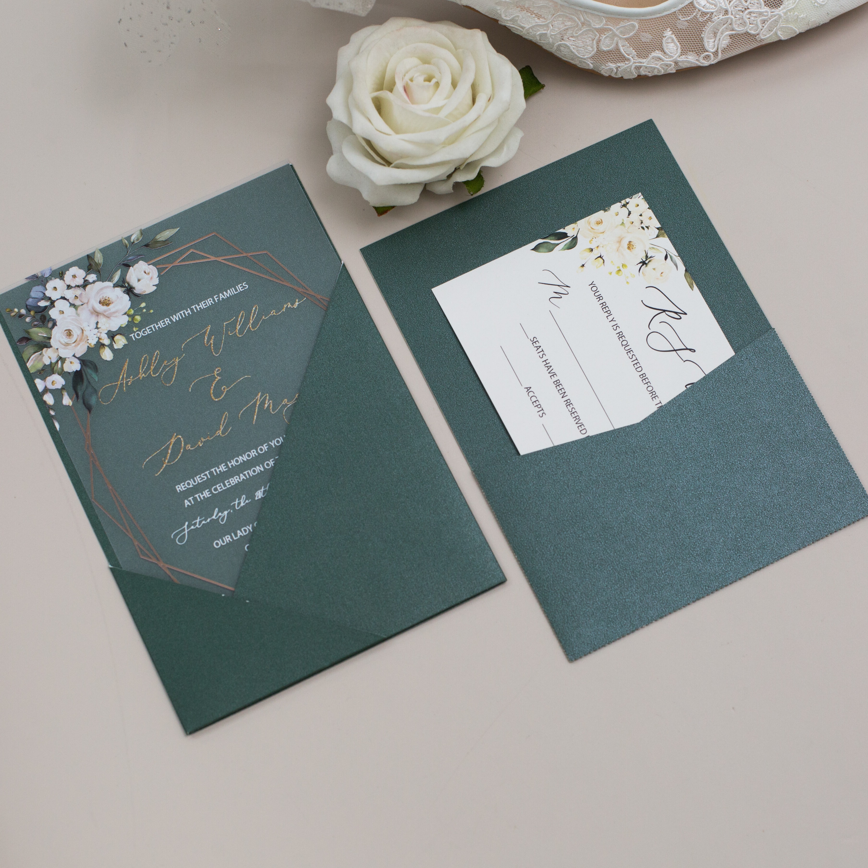 Wedding invitation design W118 by EM's Graphic Studio