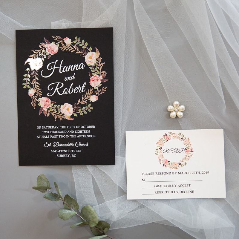 Wedding invitation design W121 by EM's Graphic Studio