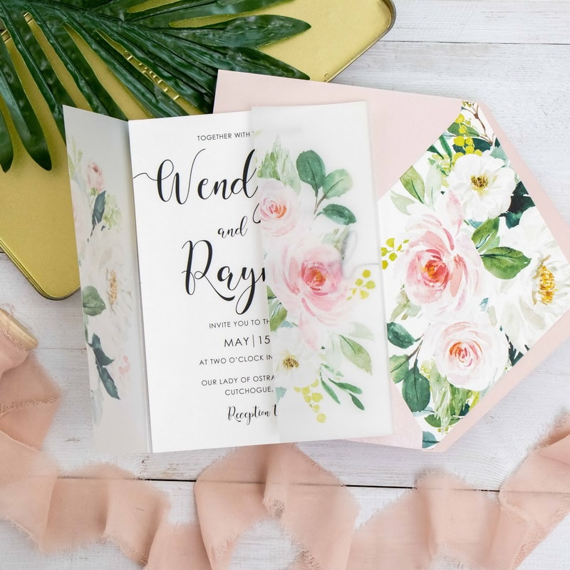 Wedding invitation design W127 by EM's Graphic Studio
