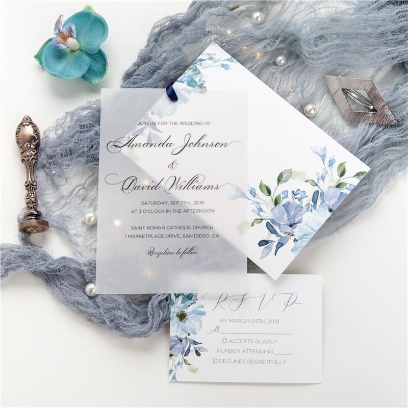 Wedding invitation design W128 by EM's Graphic Studio