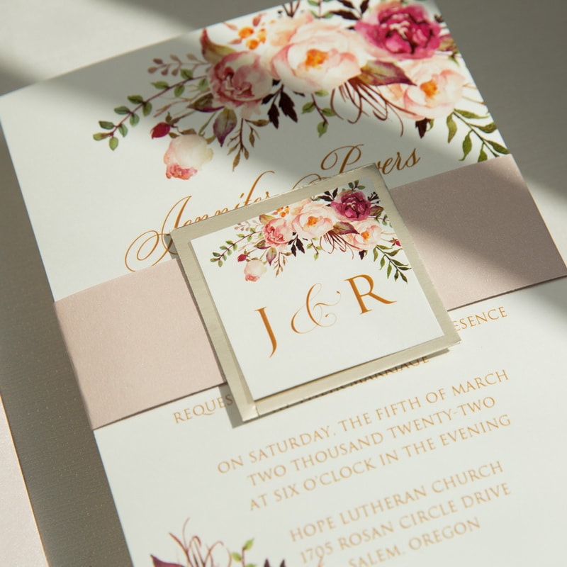 Wedding invitation design W140 by EM's Graphic Studio