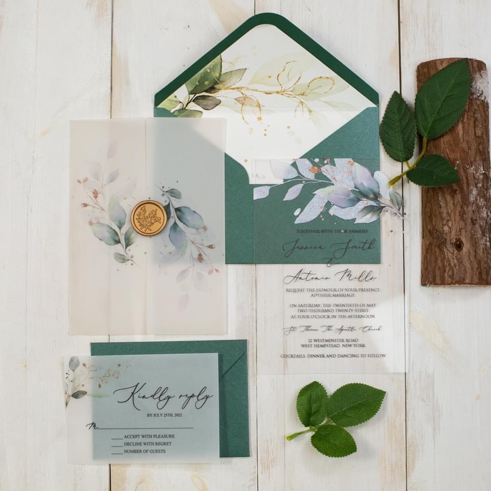 Wedding invitation design W147 by EM's Graphic Studio