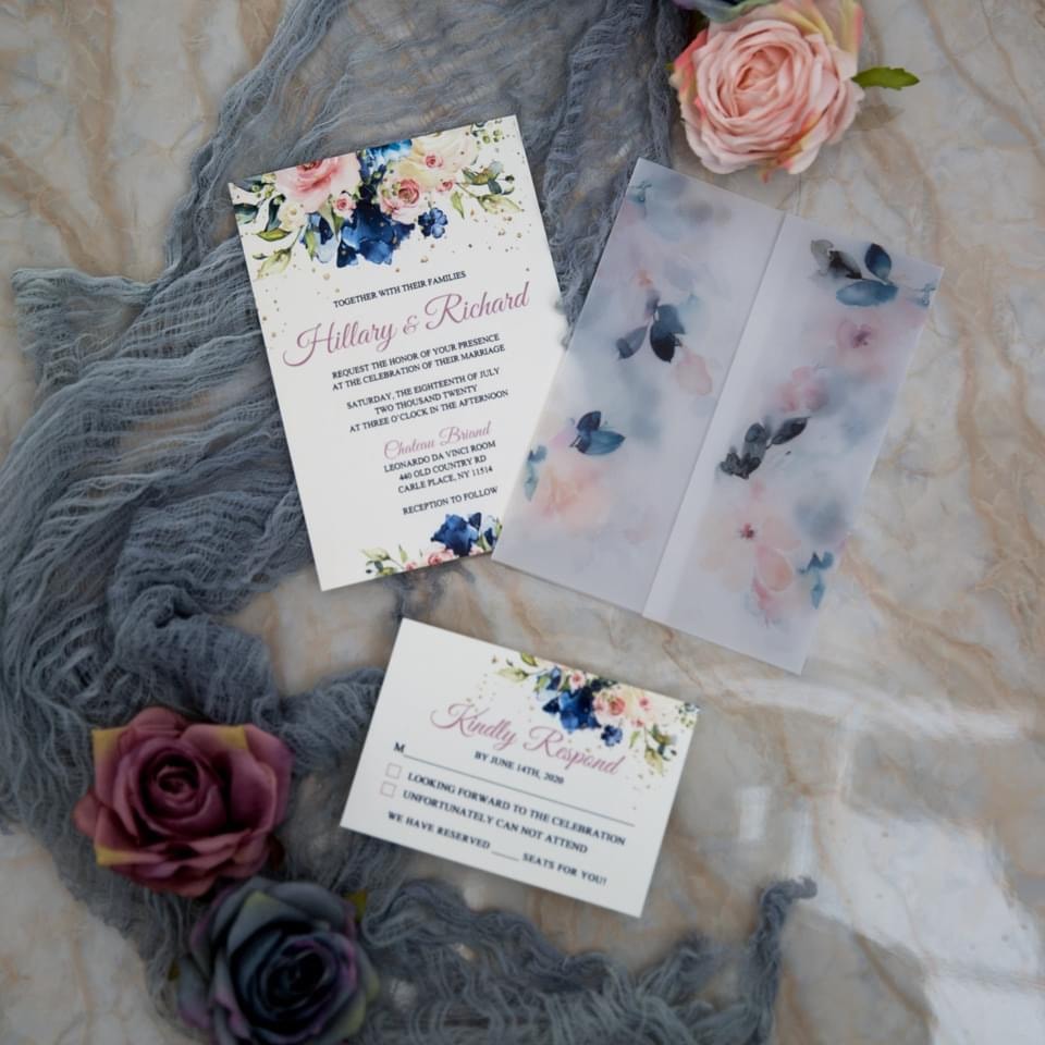 Wedding invitation design W156 by EM's Graphic Studio
