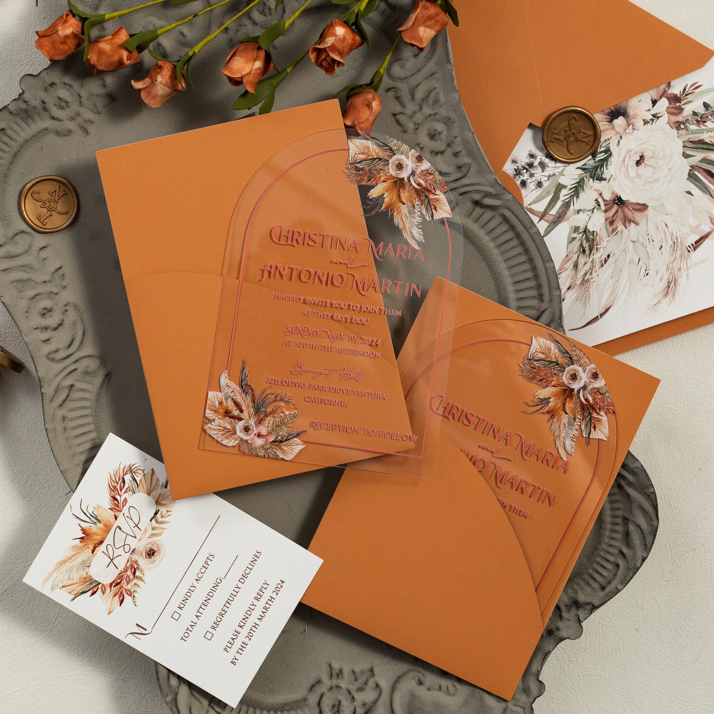 Wedding invitation design W27 by EM's Graphic Studio