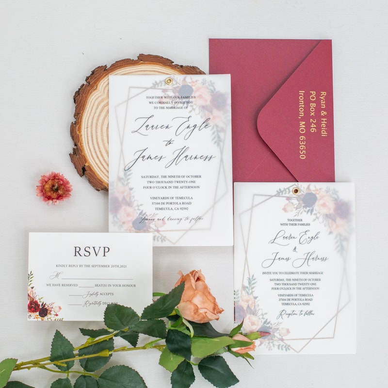 Wedding invitation design W151 by EM's Graphic Studio