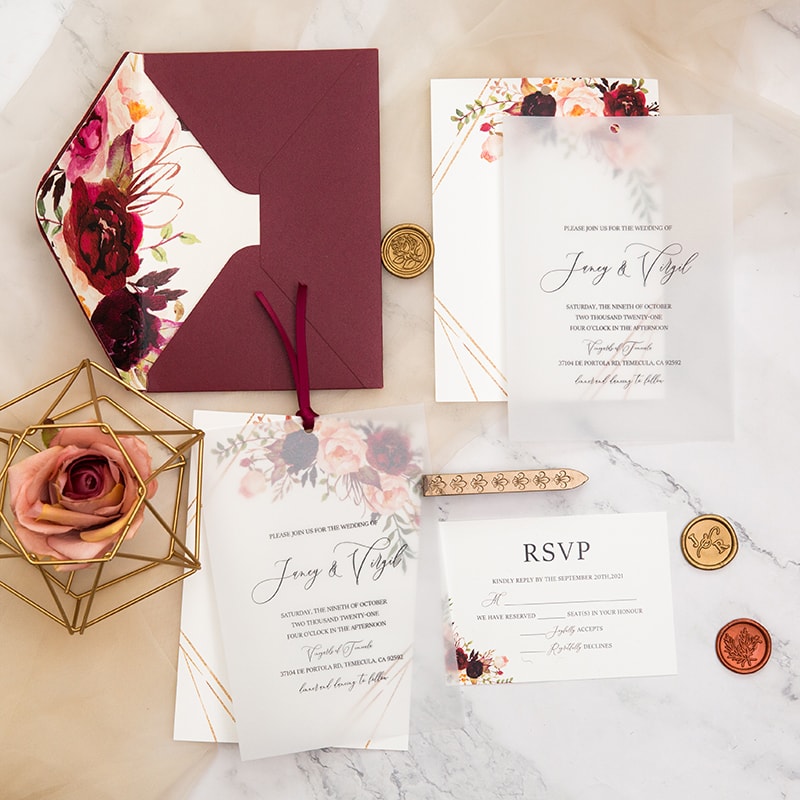 Wedding invitation design W49 by EM's Graphic Studio