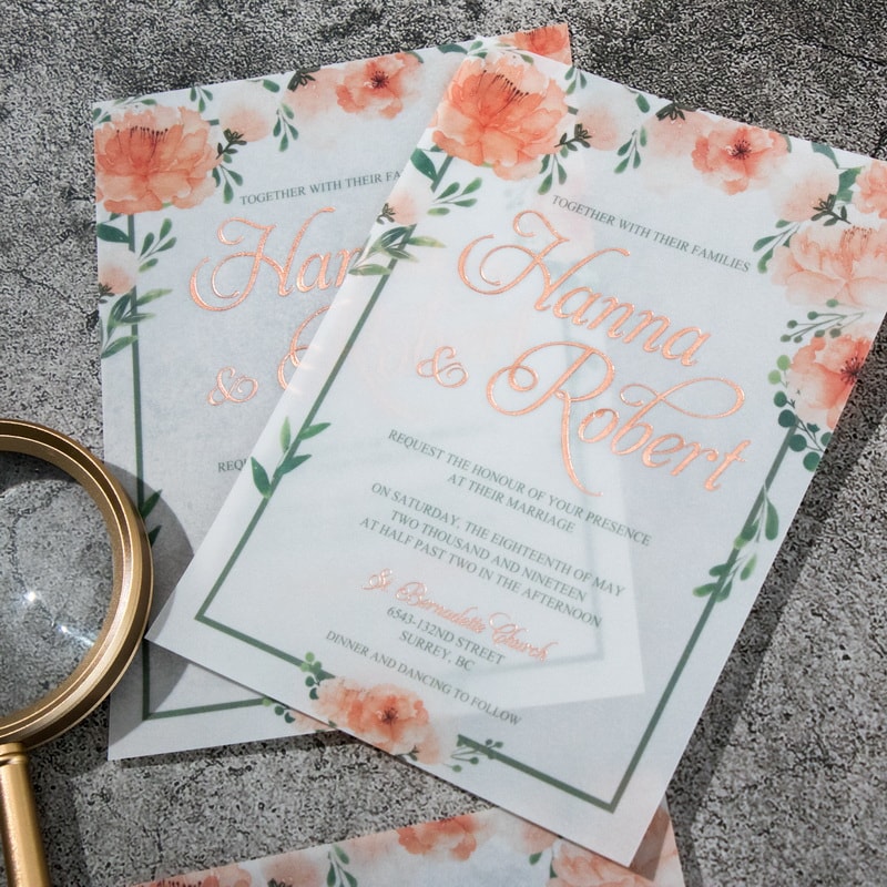 Wedding invitation design W154 by EM's Graphic Studio