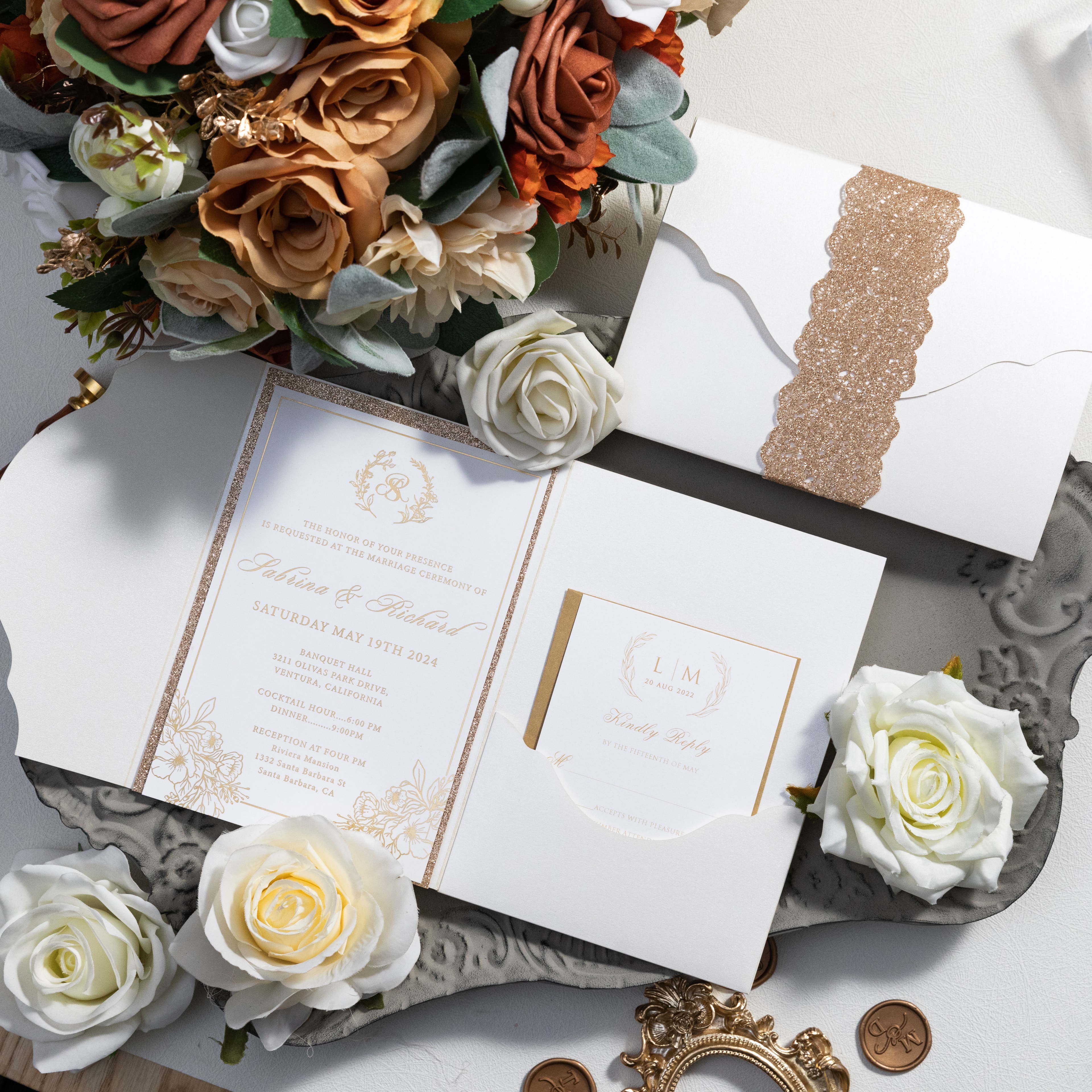 Wedding invitation design W109 by EM's Graphic Studio