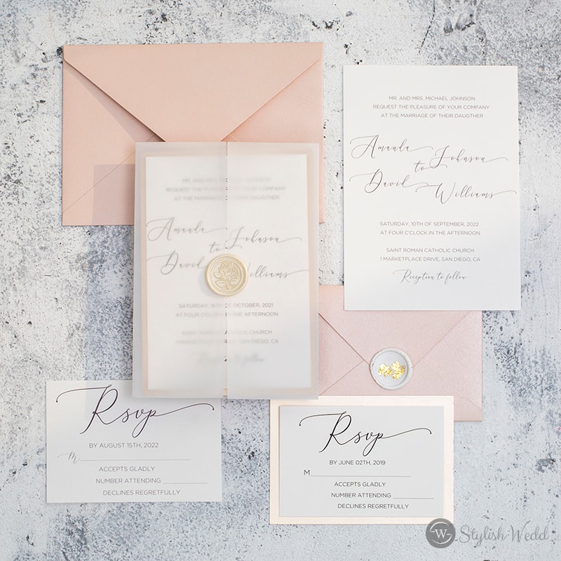 Wedding invitation design W32 by EM's Graphic Studio