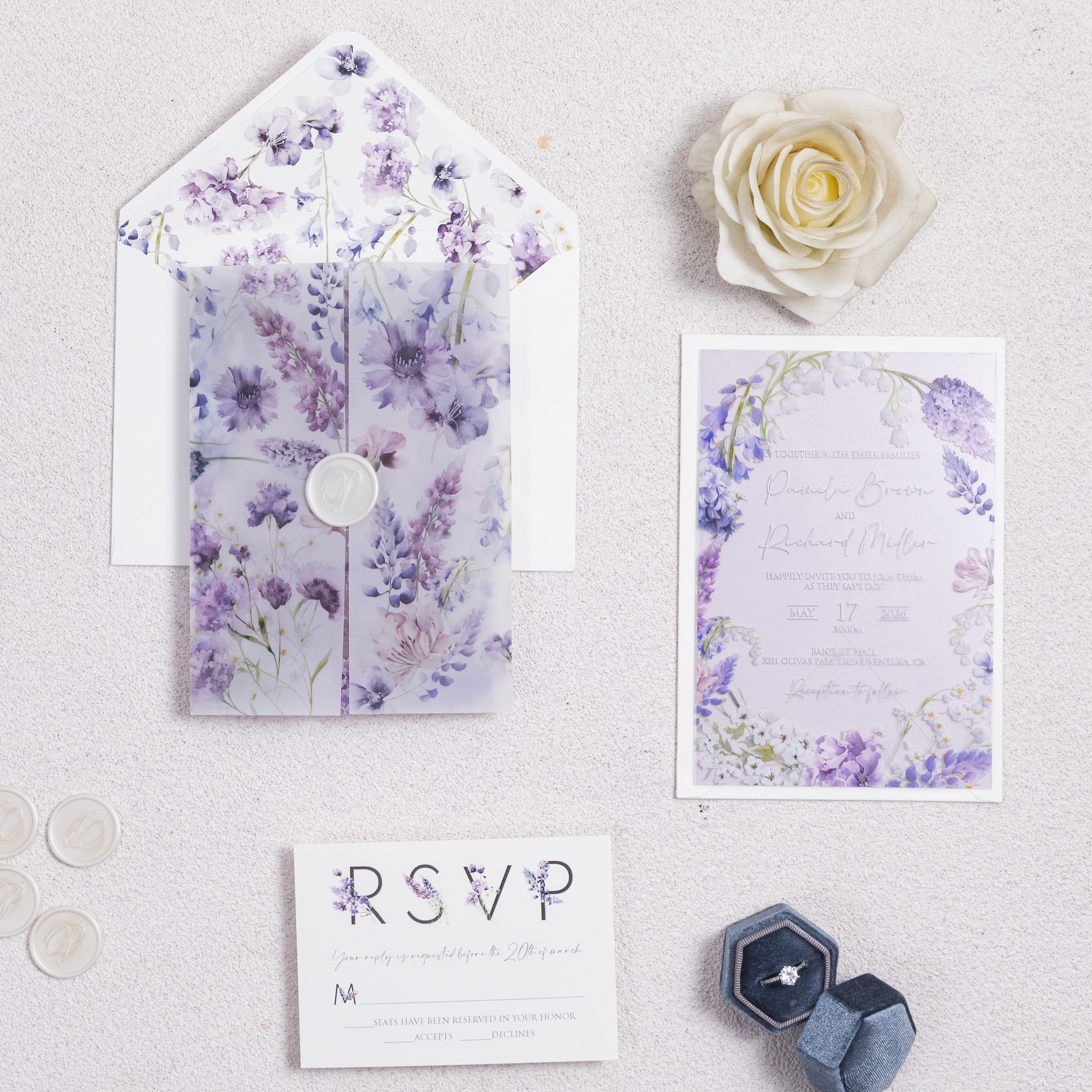Wedding invitation design W38 by EM's Graphic Studio