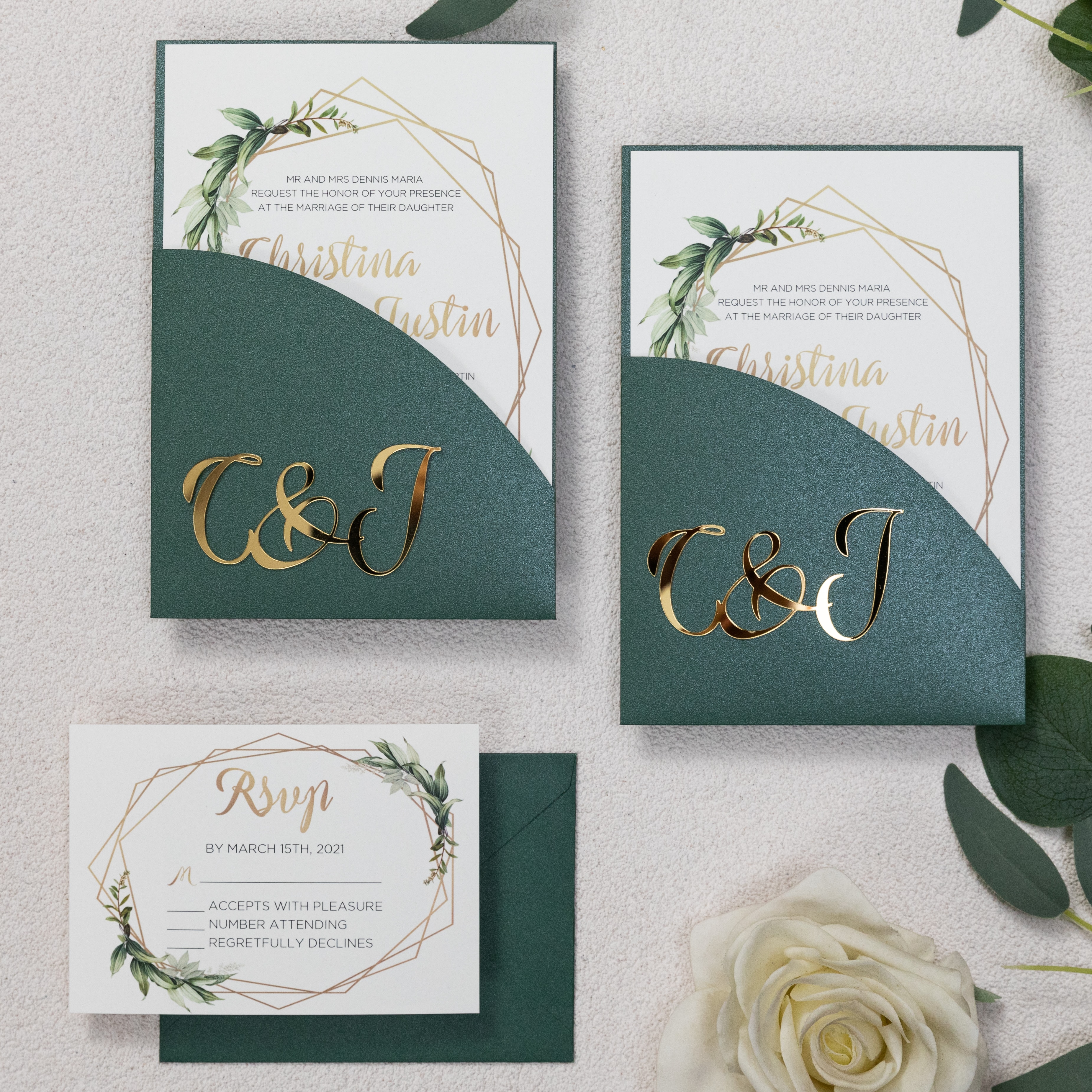 Wedding invitation design W81 by EM's Graphic Studio