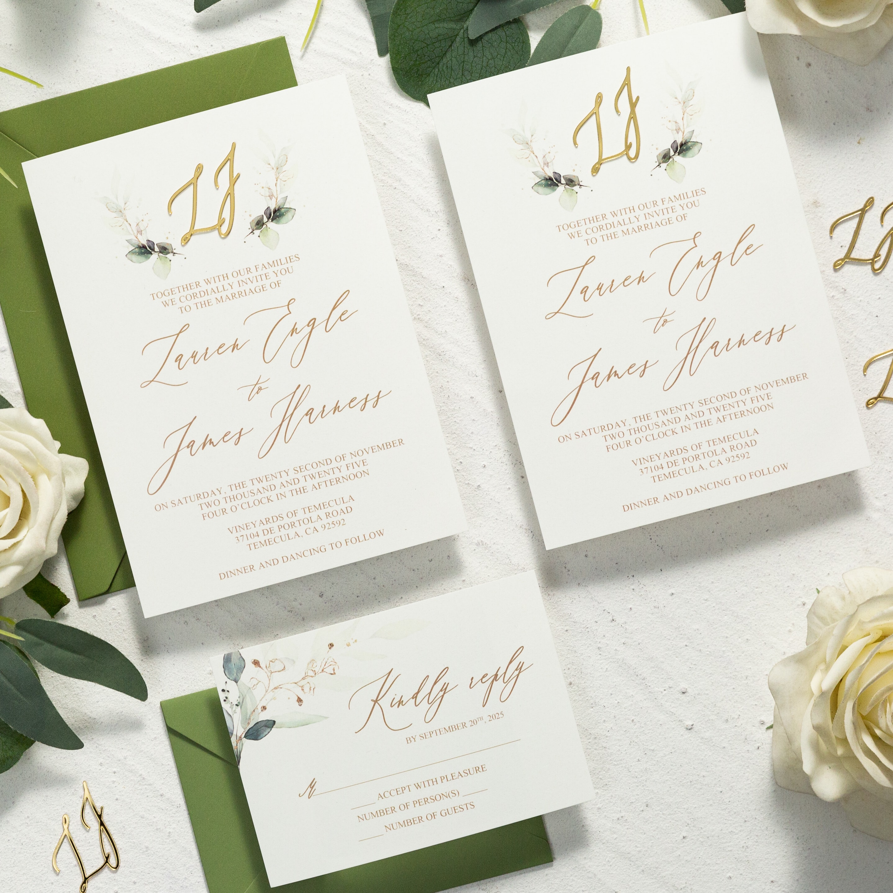 Wedding invitation design W35 by EM's Graphic Studio